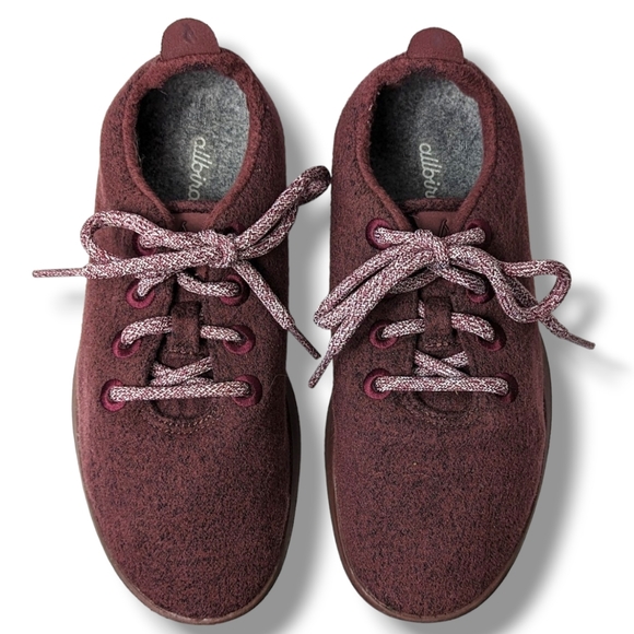 Allbirds Wool Runners Tuke Jam in Burgundy Maroon Comfort Sneakers: Women's 7 - Picture 3 of 9